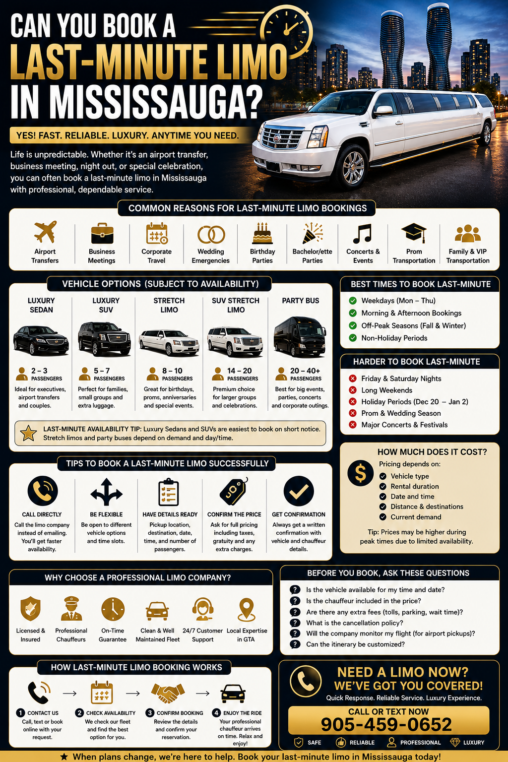 Last-Minute Limo in Mississauga